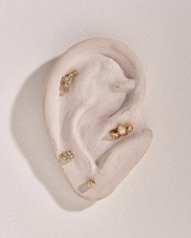 Bezel Flower Stud