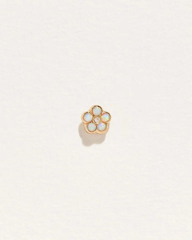 Bezel Flower Stud