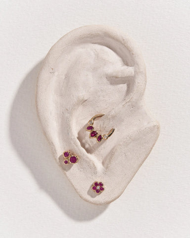 Bezel Flower Stud