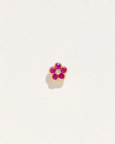 Bezel Flower Stud