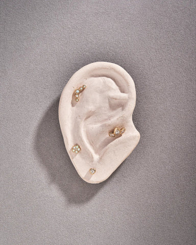 Bezel Heart Stud