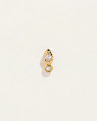 Bezel Pear Stud