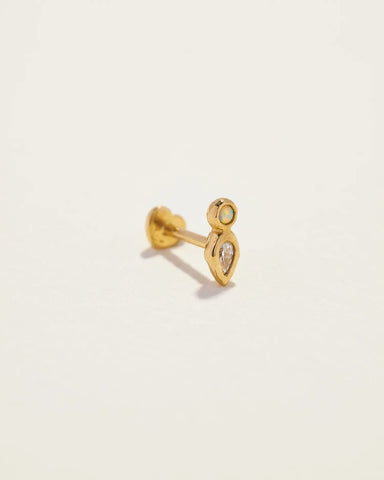 Bezel Pear Stud