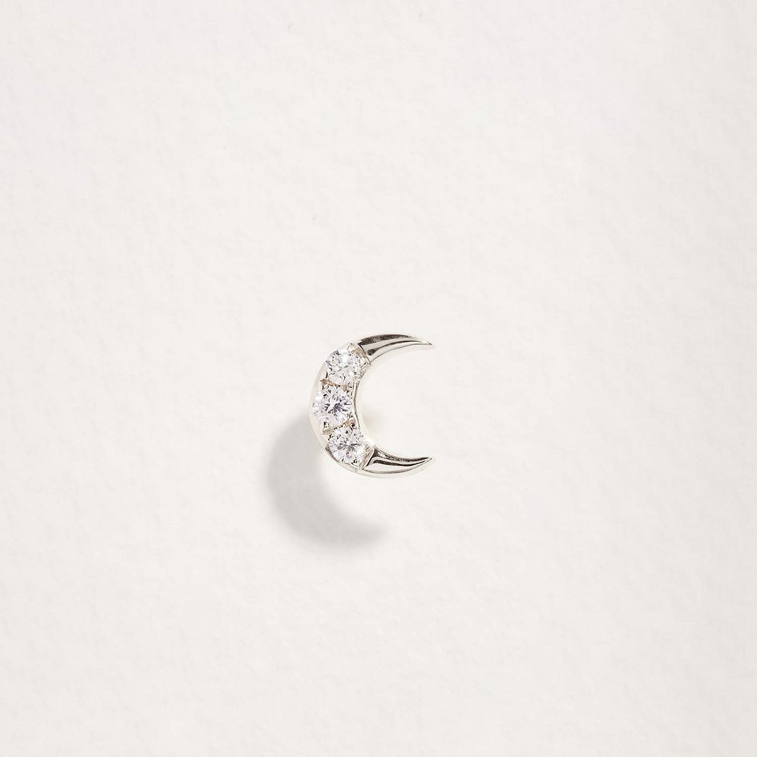 Celestial Moon Stud by Pamela Love – Piercing in #product_material# (#product_color#). celestial-moon-stud-wg