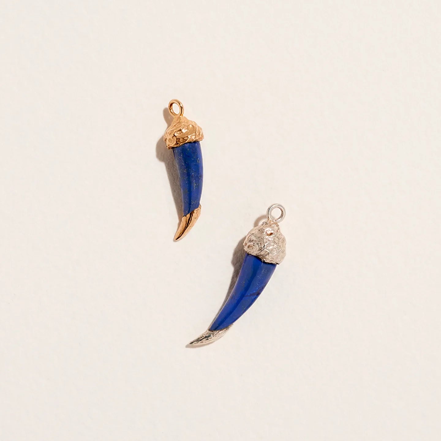 Cornicello Charm by Pamela Love – Charm in #product_material# (#product_color#).  cornicello-charm-sterling-silver-lapis-blue