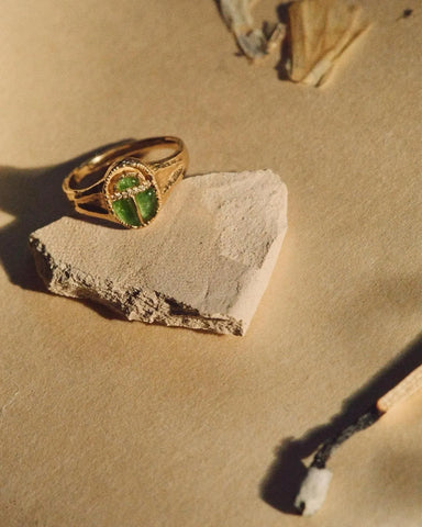 Inlay Scarab Ring