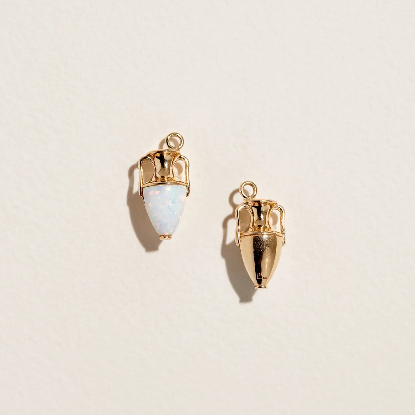 Inlay Vessel Charm by Pamela Love – Charm in #product_material# (#product_color#).  inlay-vessel-charm-gold-opal-white