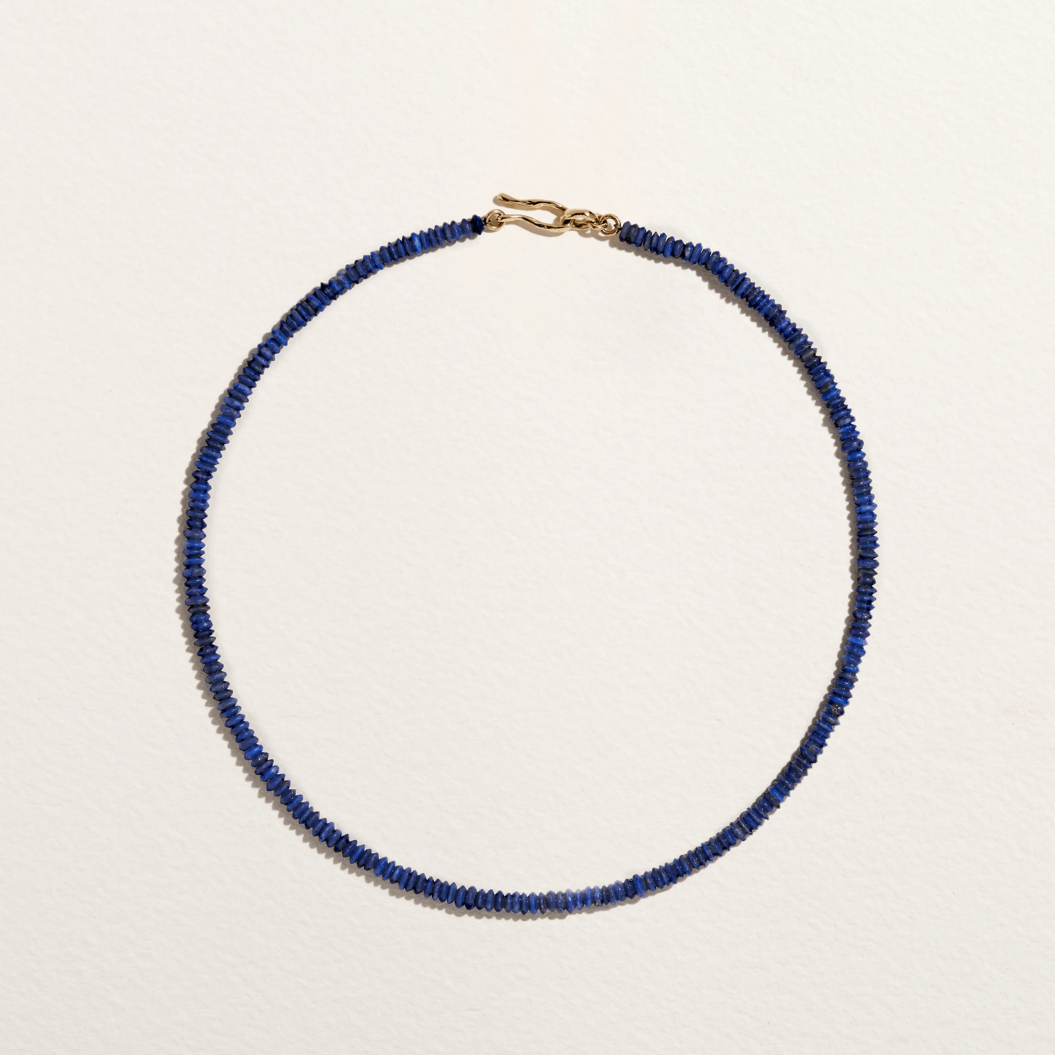 Lapis Rondelle Chain by Pamela Love – Necklaces in #product_material# (#product_color#).  lapis-rondelle-chain-gold-lapis-blue