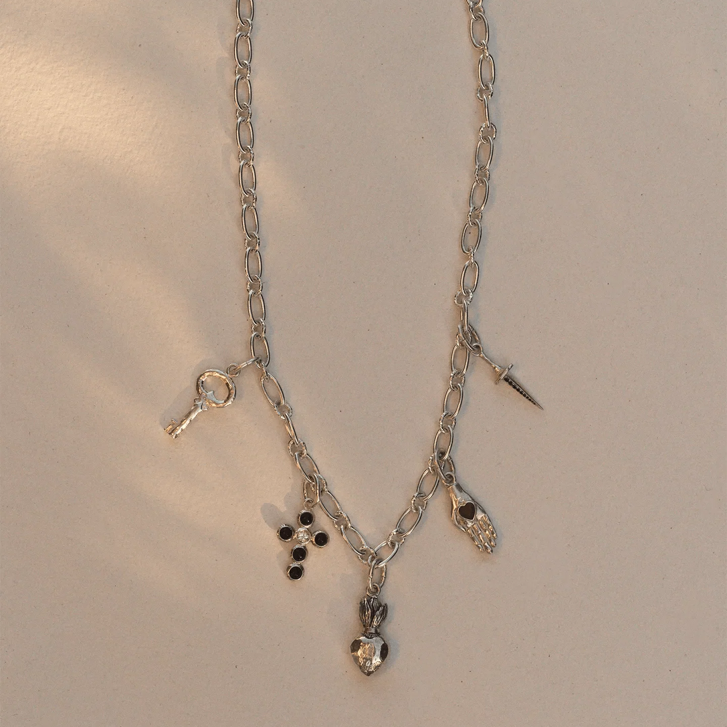 Long + Short Link Chain by Pamela Love – Necklaces in #product_material# (#product_color#).  long-short-link-chain-sterling-silver