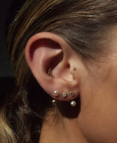 Molten Crescent Stud