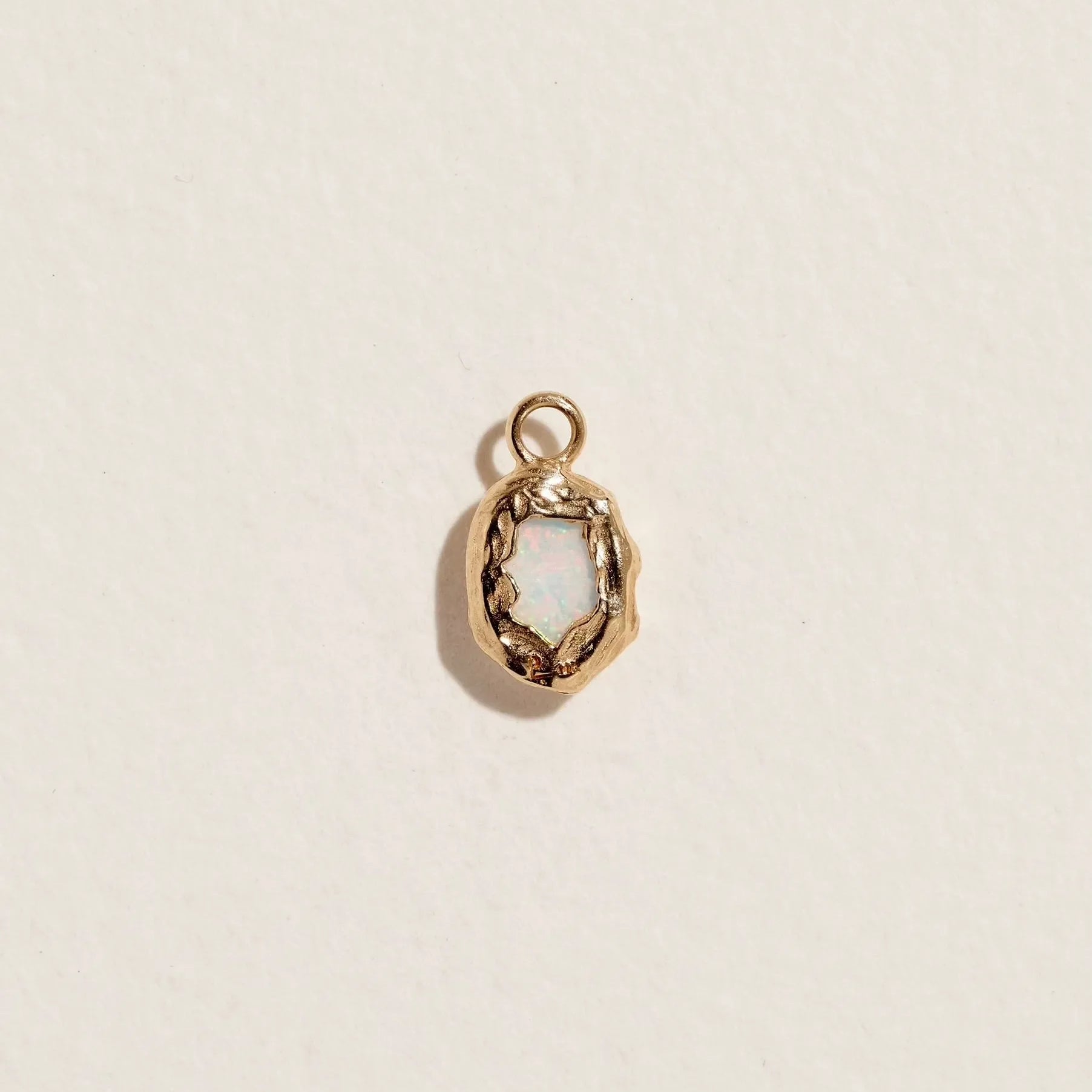 Ovalado Charm by Pamela Love – Charm in #product_material# (#product_color#).  ovalado-charm-gold-opal-white