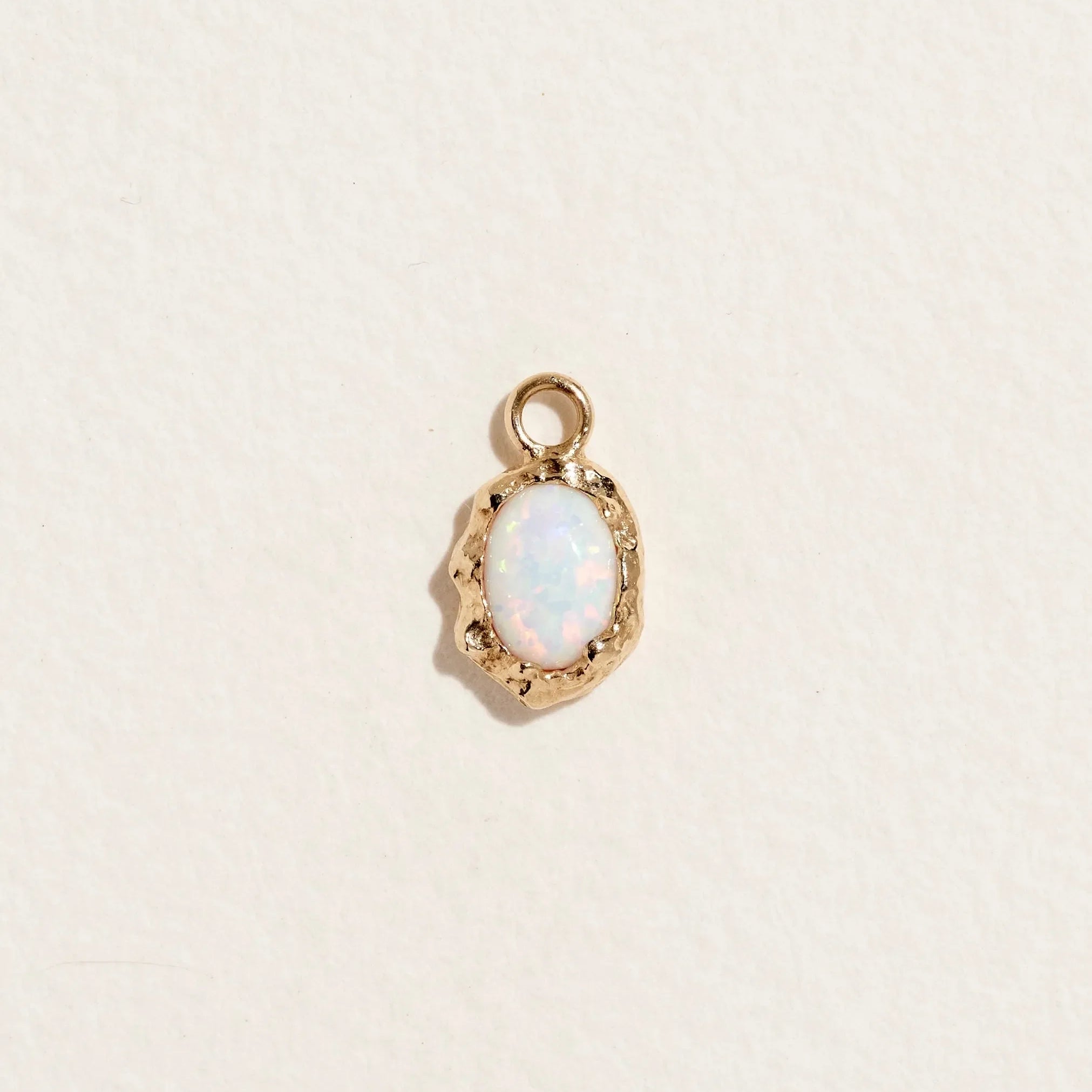 Ovalado Charm by Pamela Love – Charm in #product_material# (#product_color#).  ovalado-charm-gold-opal-white