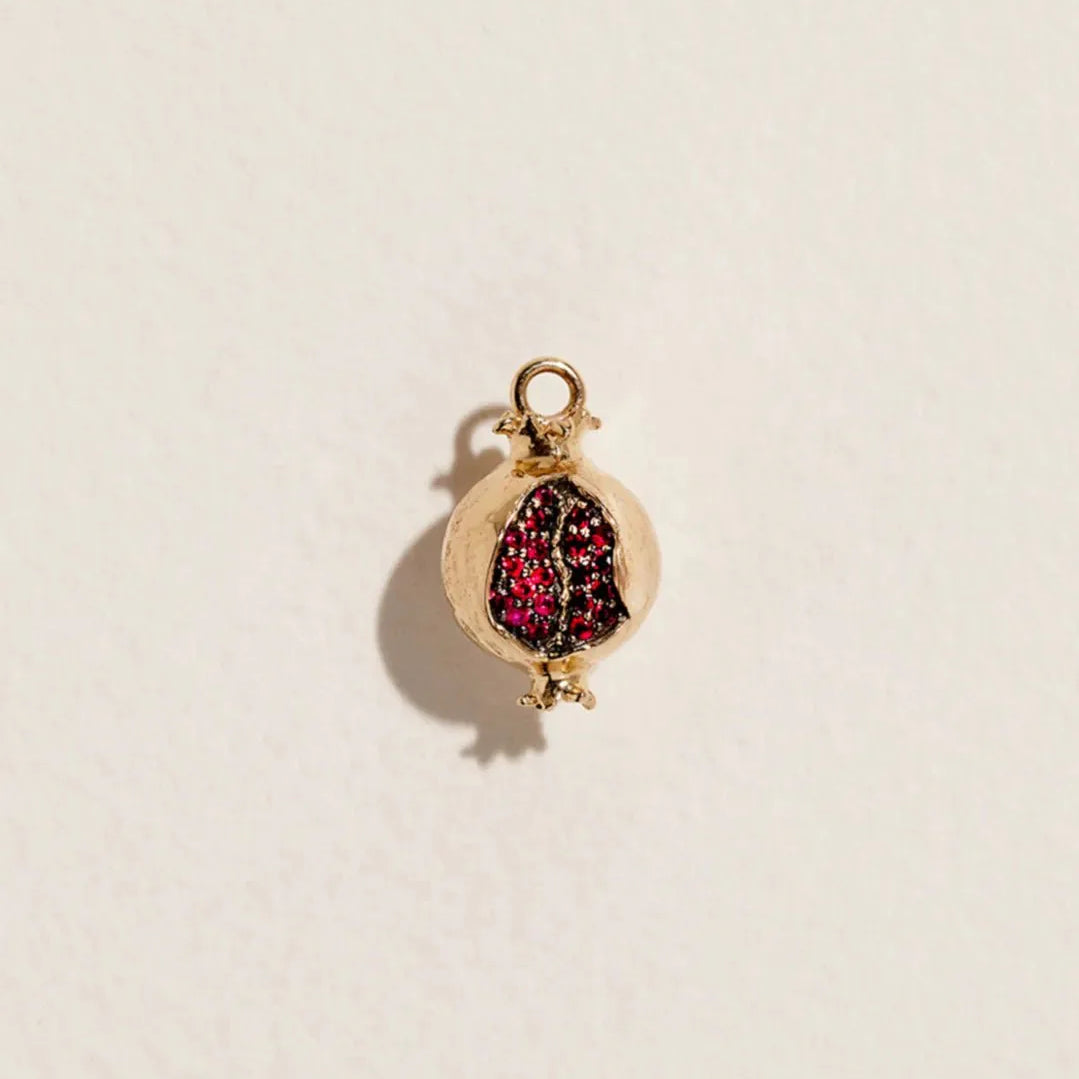 Persephone Charm by Pamela Love – Charm in #product_material# (#product_color#).  persephone-charm-gold-ruby-red