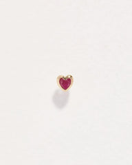 Ruby Heart Stud