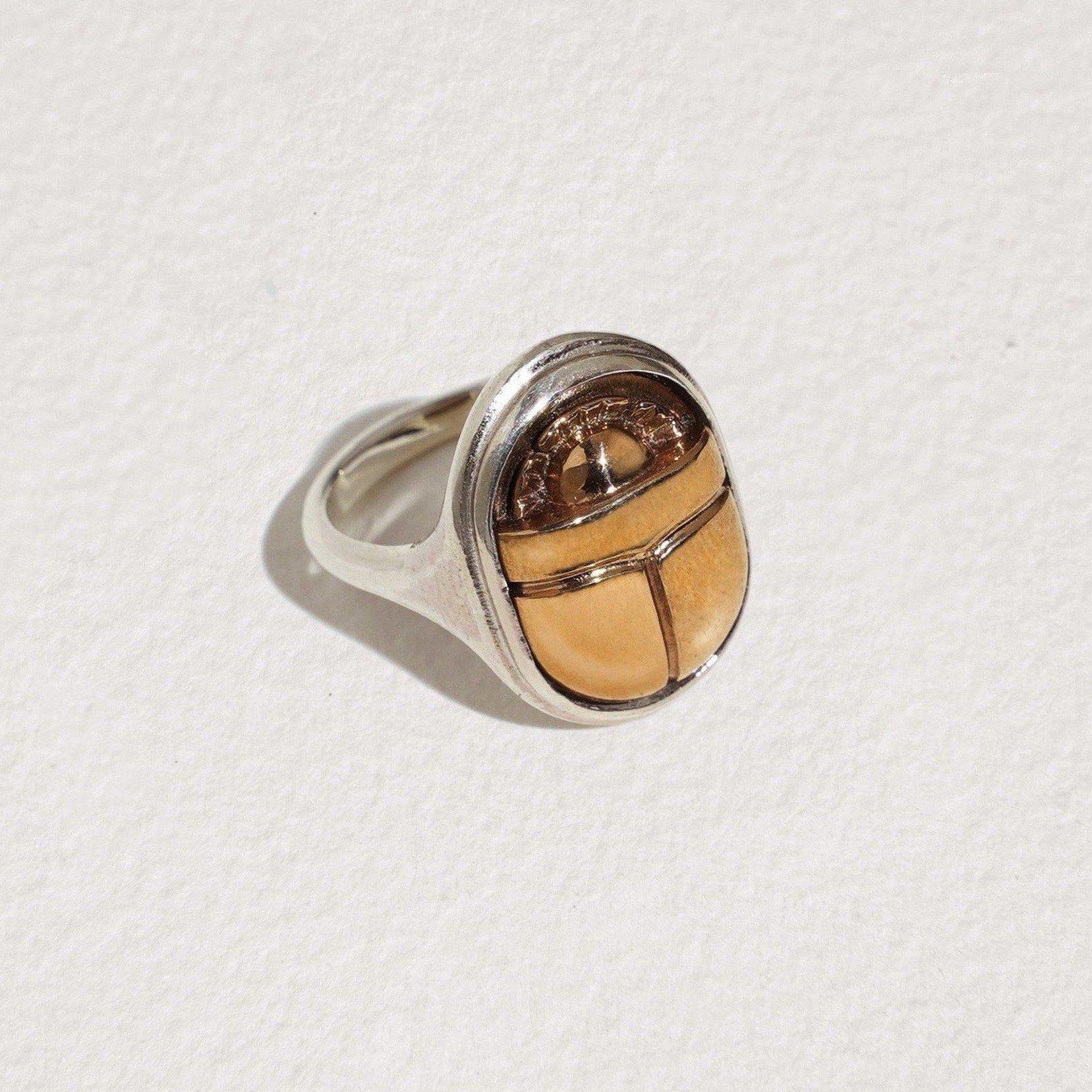 Scarab Signet Ring by Pamela Love – Ring in #product_material# (#product_color#). scarab-signet-ring-silver-brass
