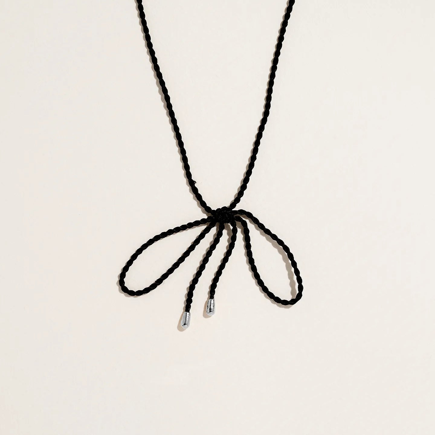 Silk Cord by Pamela Love – Necklaces in #product_material# (#product_color#).  silk-cord-sterling-silver
