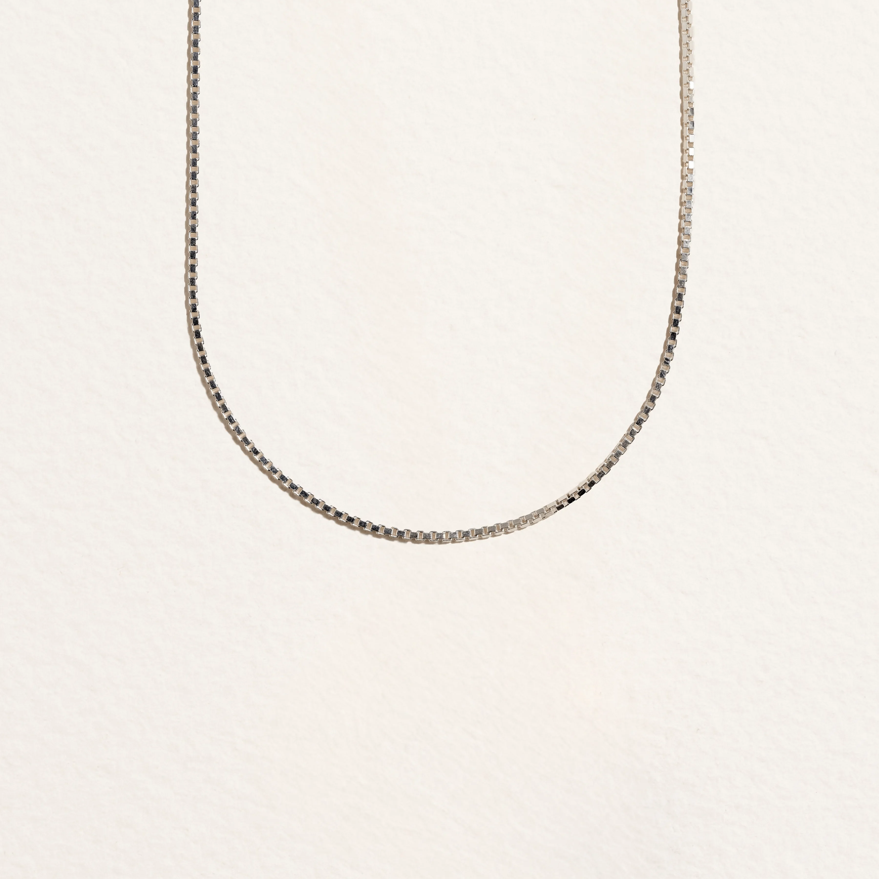 Thin Box Chain by Pamela Love – Necklaces in #product_material# (#product_color#).  thin-box-chain-sterling-silver
