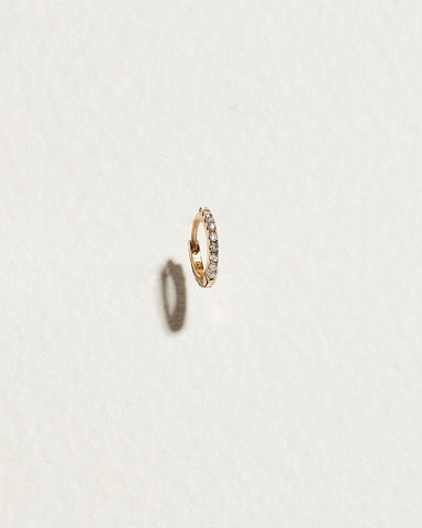 Tiny Half Pavé Huggie