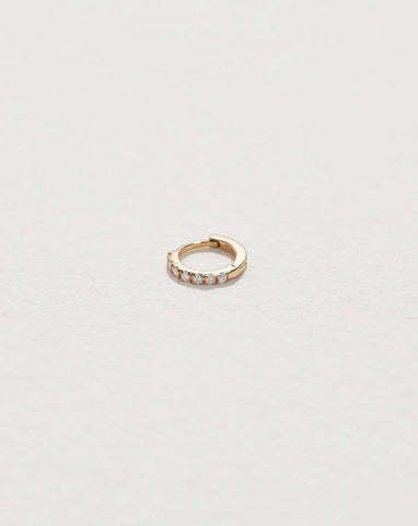 Tiny Half Pavé Huggie