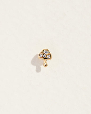Tiny Pavé Mushroom Stud